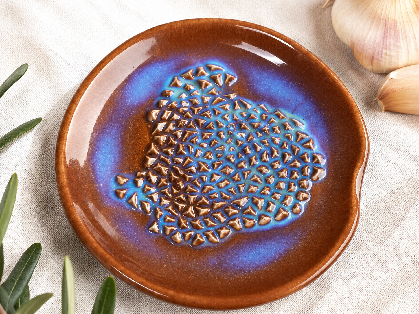Colorful glazed ceramic grater